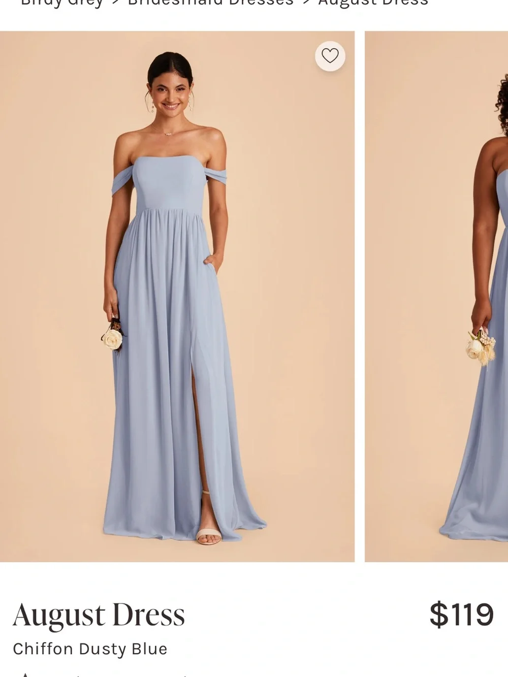 Birdie Grey Dusty Blue Chiffon L - Picture 5 of 5